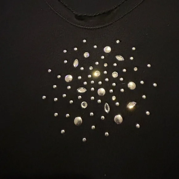 Black Embellished Women's Top - Picture 2 of 4